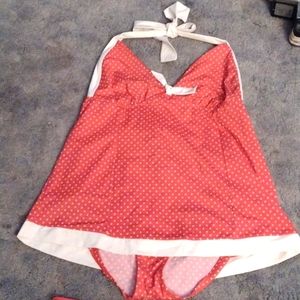 Tropical Escape one piece swimdress with shorts size 18/16